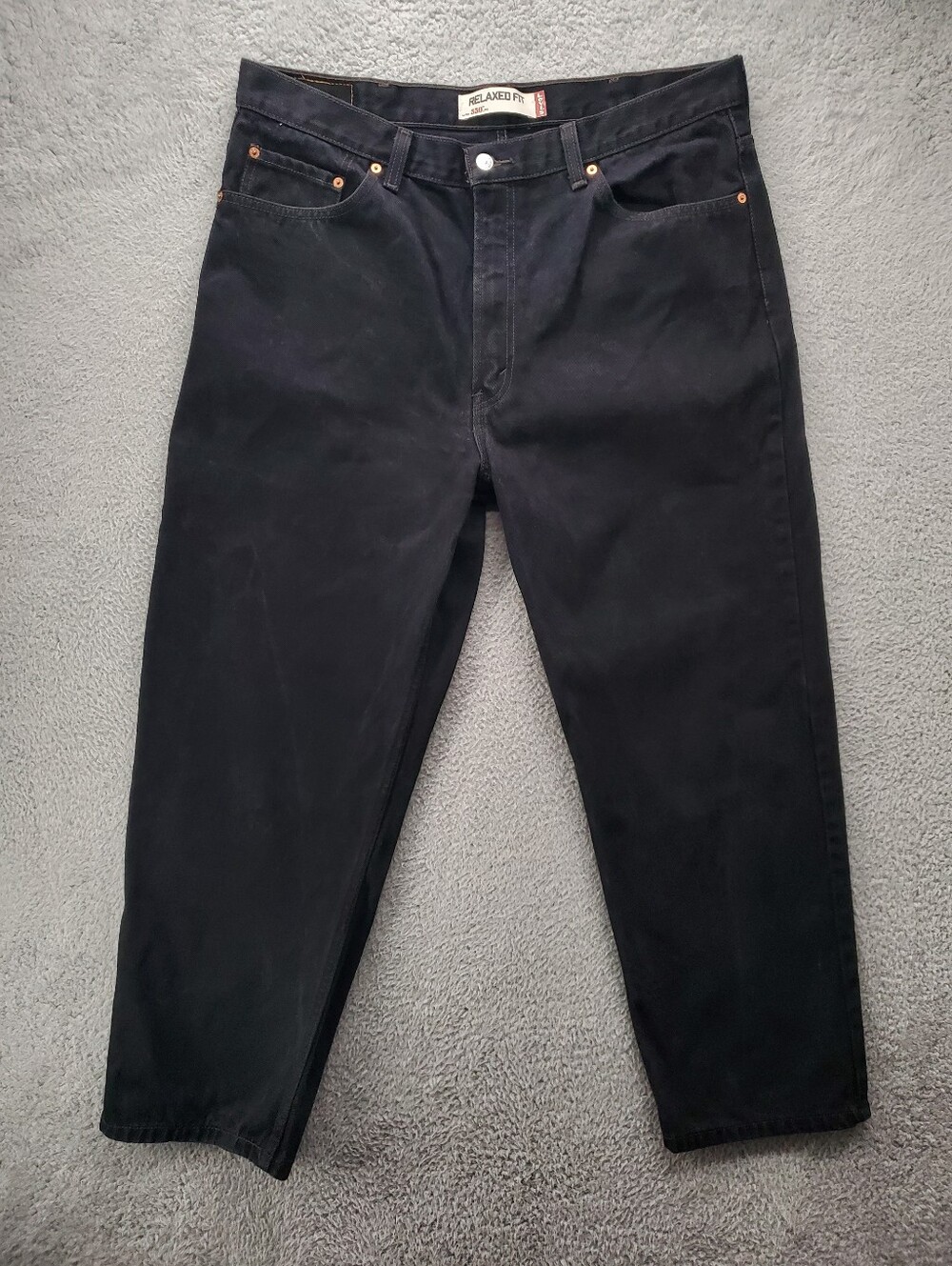 Levis 550 Jeans Mens 39x29.5 Black Relaxed Fit